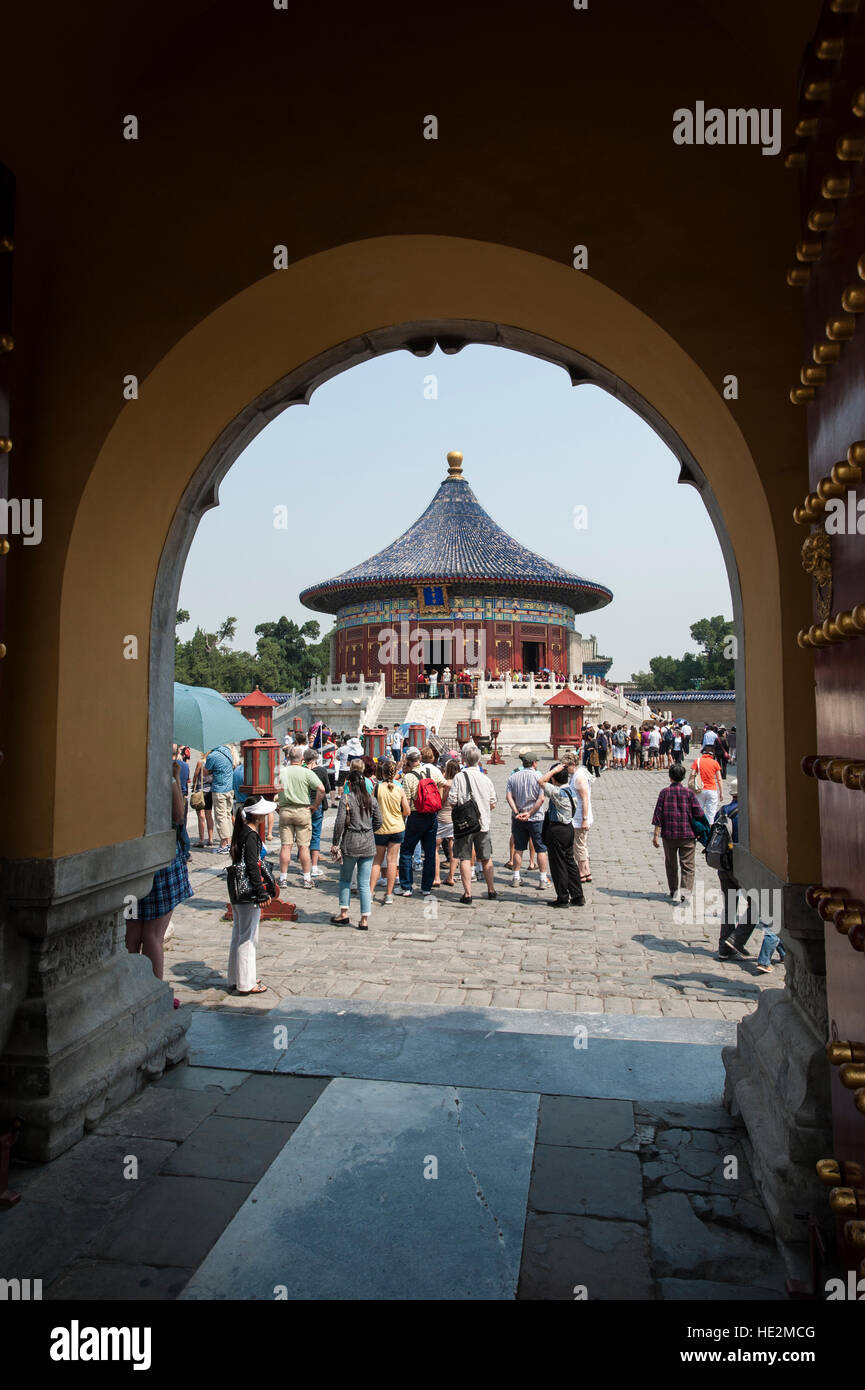 Torbogen Tor Imperial Gewölbe des Himmels an der Tempel der Himmel Altar der Himmel Peking, China. Stockfoto