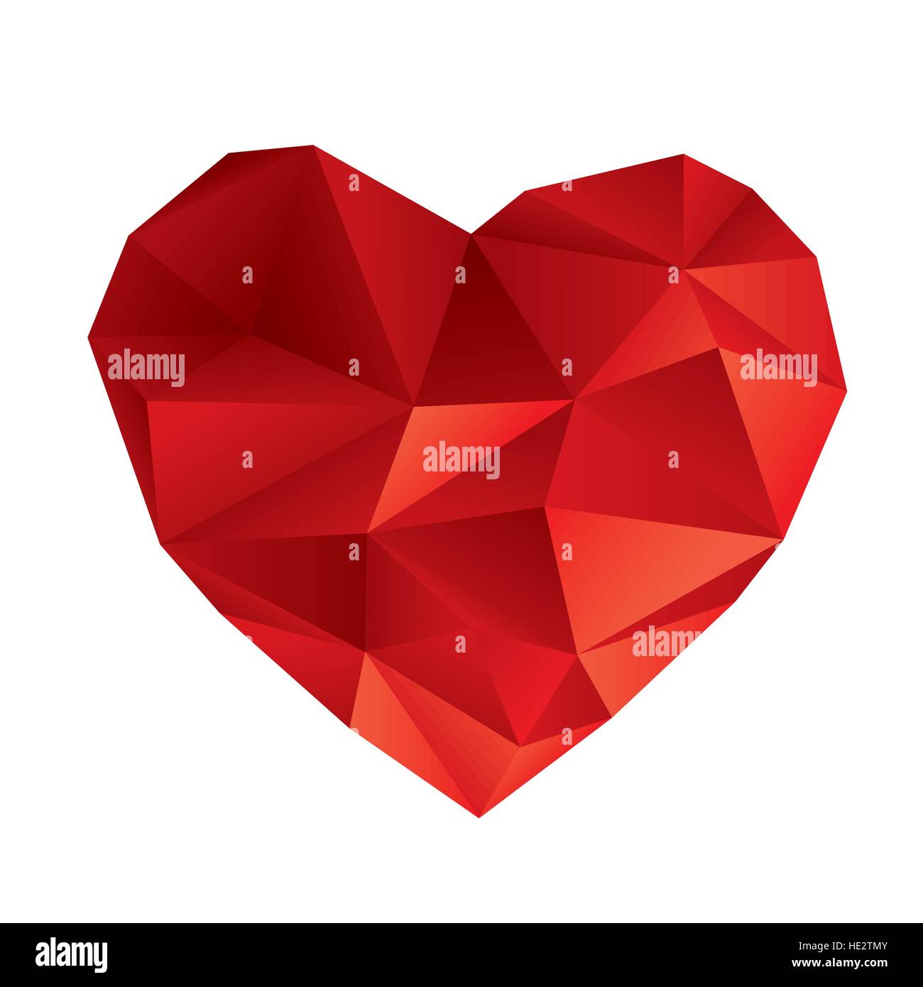 Rotes Herz Karte geometrischen Stil voller Vektor Stock Vektor