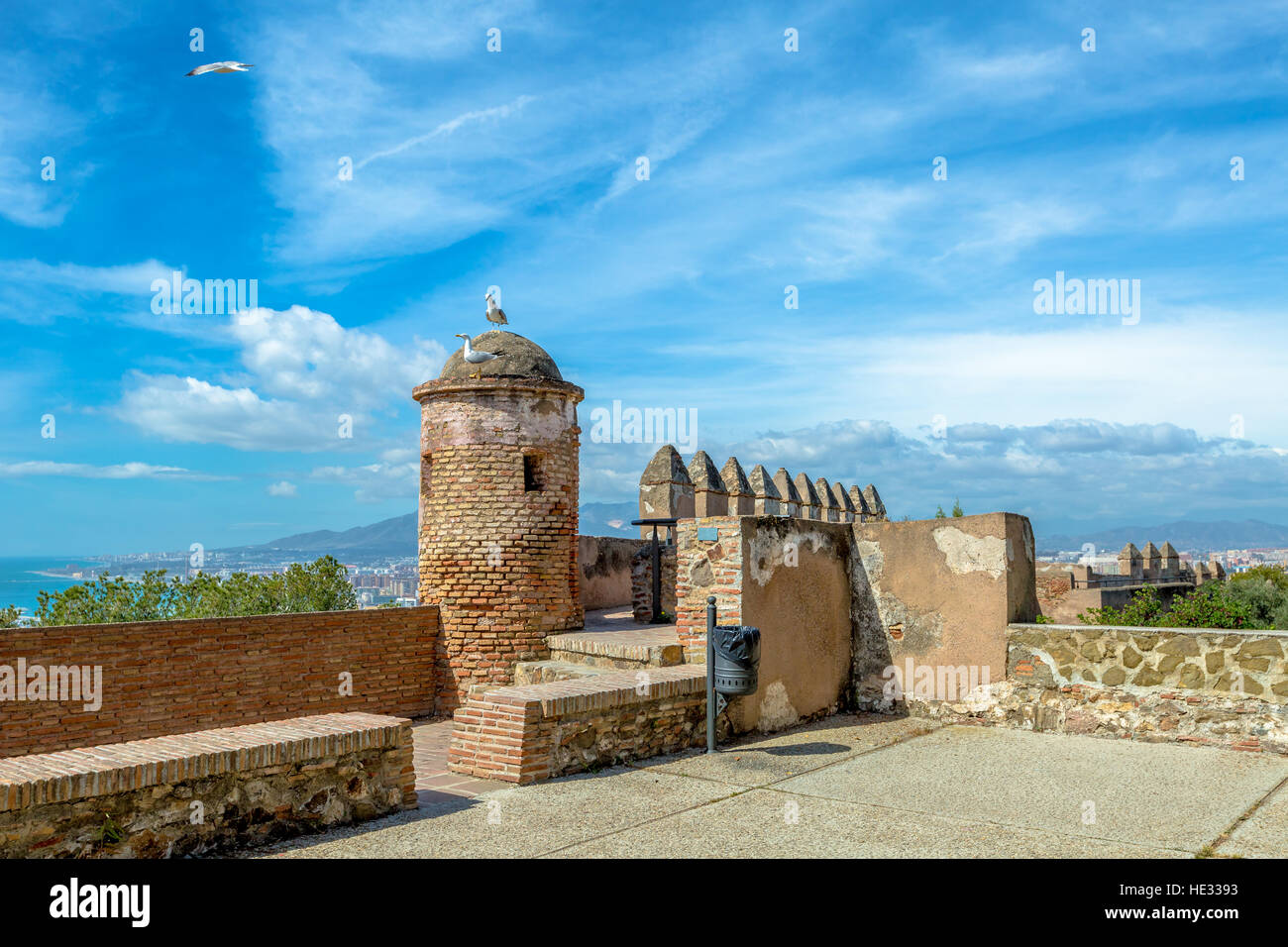 Castillo de Gibralfaro Stockfoto
