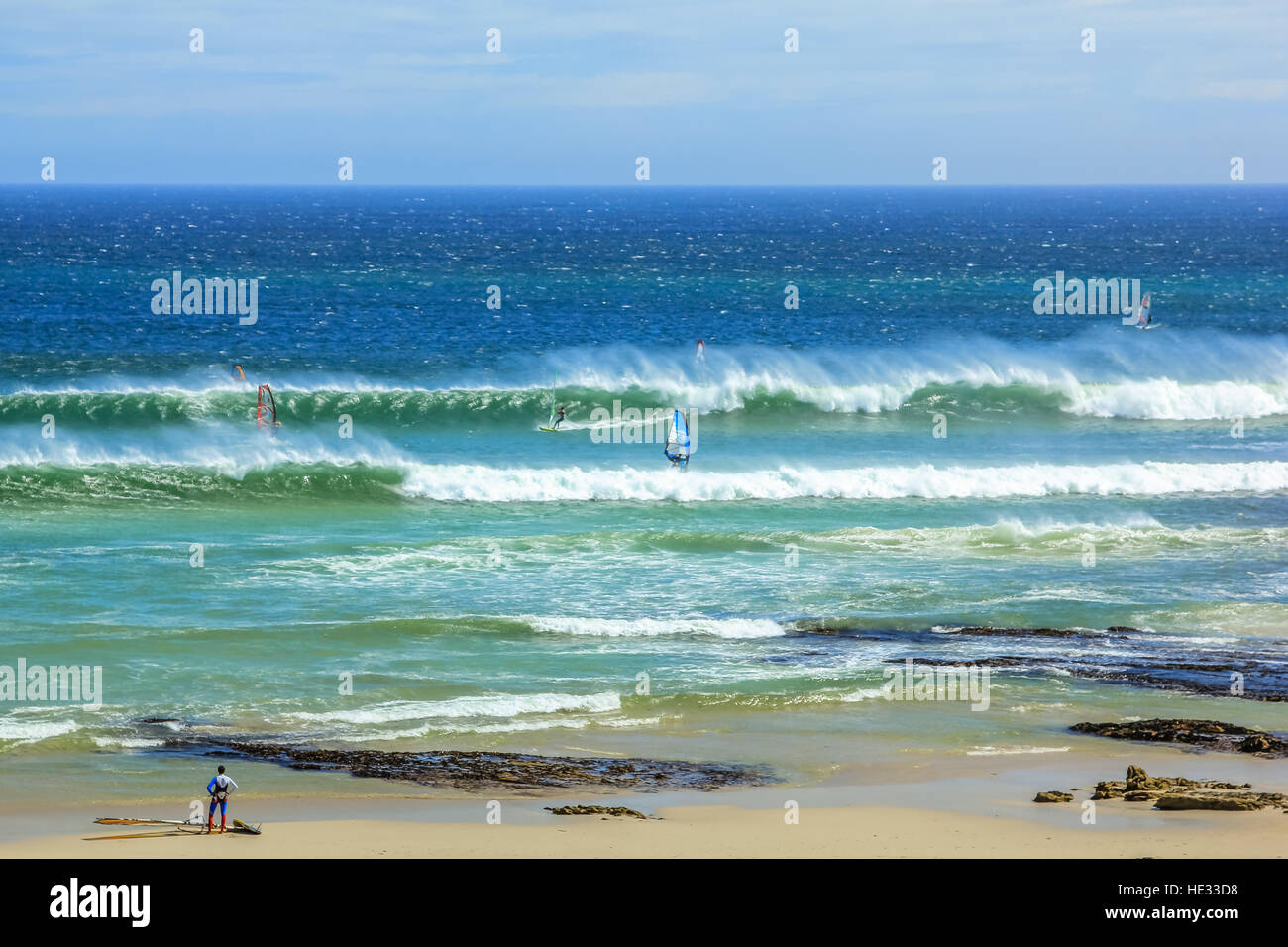 Windsurfin Kapstadt Stockfoto