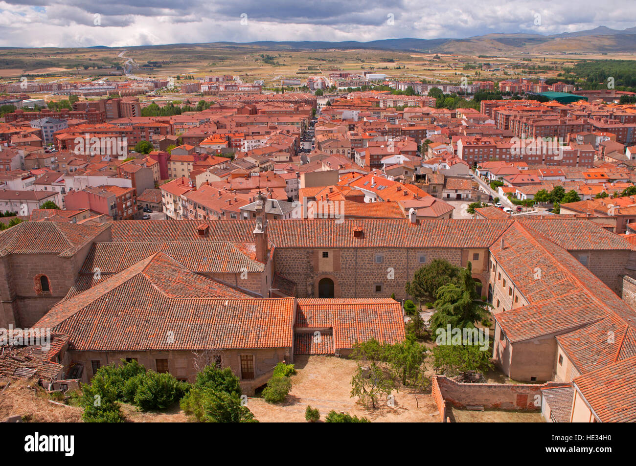 Der Blick von der Stadtmauer von Avila, Spanien Stockfoto