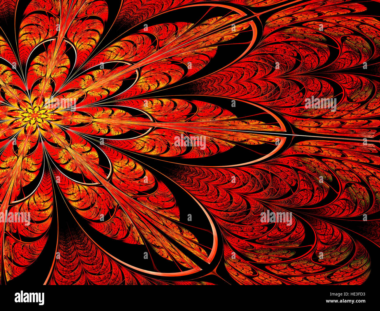 Fraktal-Blume - generiert abstrakt Digital Bild Stockfoto