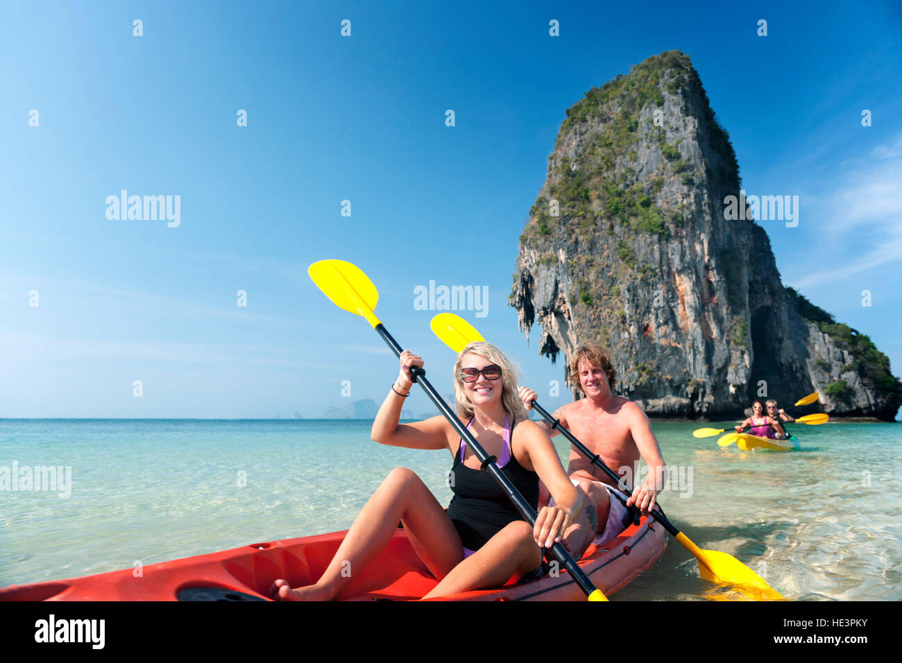 Kajak tropischen Urlaub Reise touristischen Boot-Konzept Stockfoto