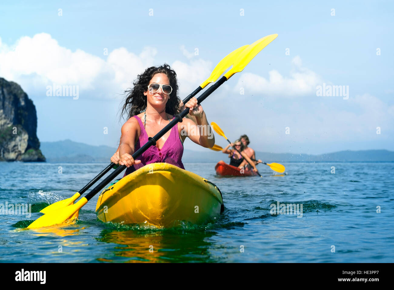 Kajak tropischen Urlaub Reise touristischen Boot-Konzept Stockfoto