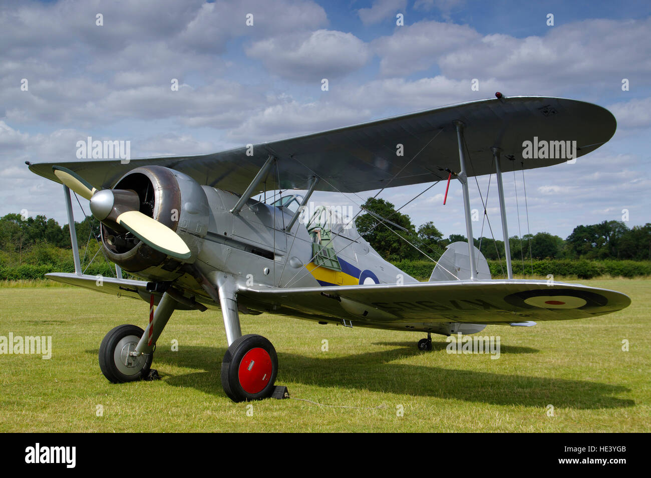 Gloster Gladiator 1 K7985, G-AMRK, bei Old Warden Stockfoto