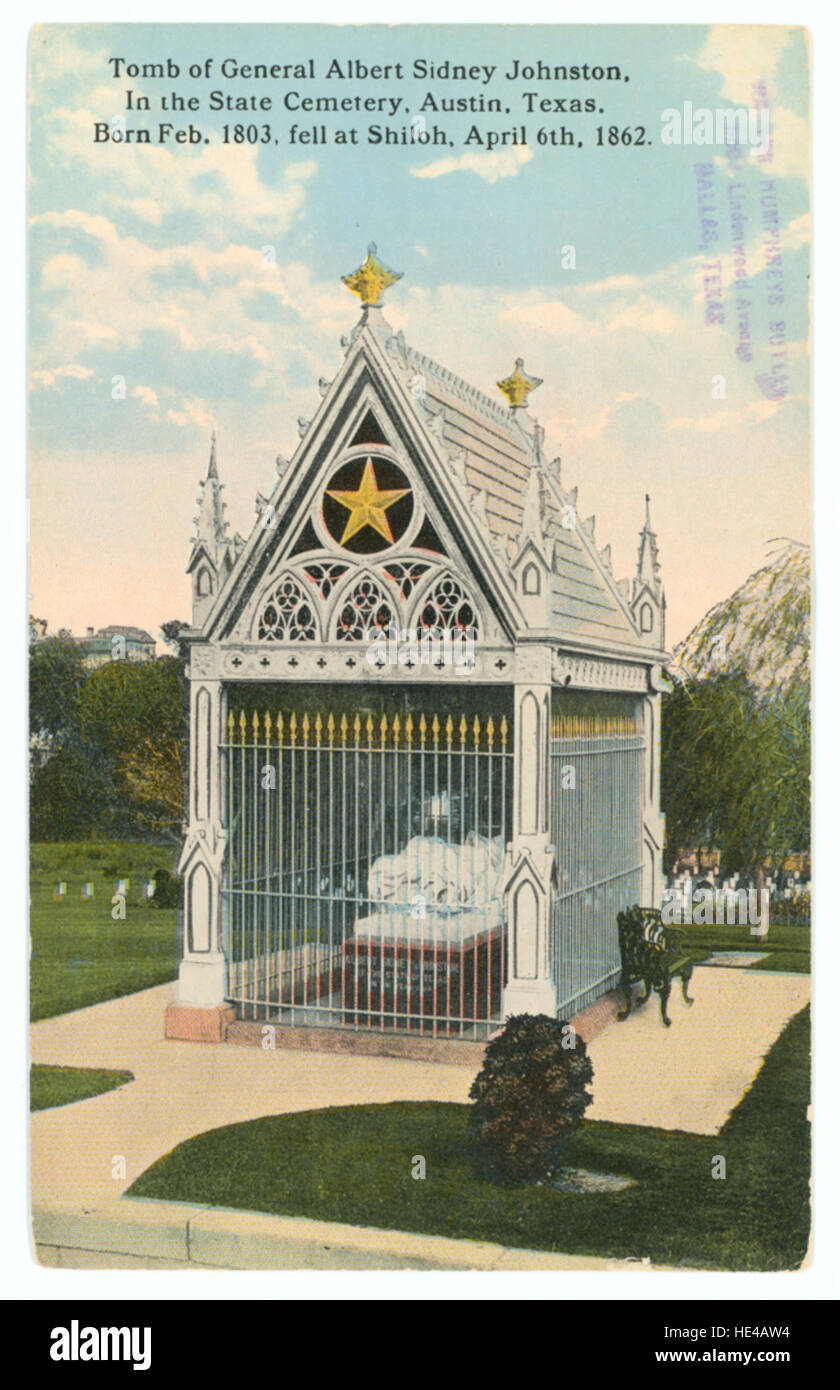 Grab von General Albert Sidney Johnston, auf dem Friedhof stand, Stockfoto