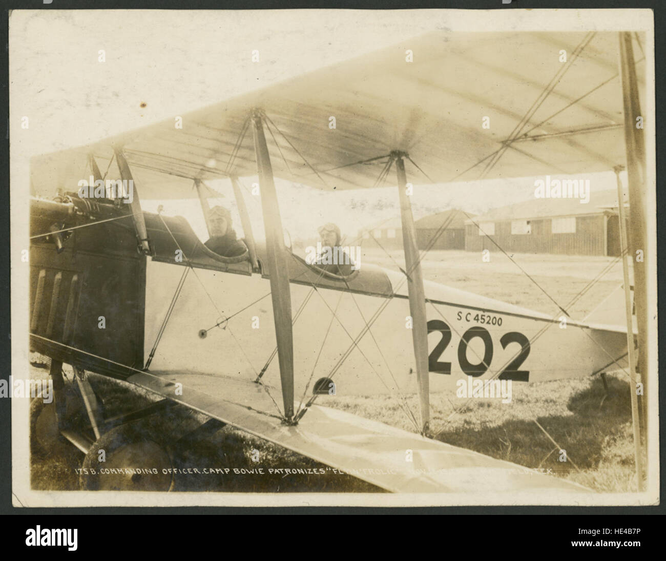 Kommandierender Offizier, Camp Bowie bevormundet "Flyin ' Frolic" 12. / 13. November 1918 Stockfoto