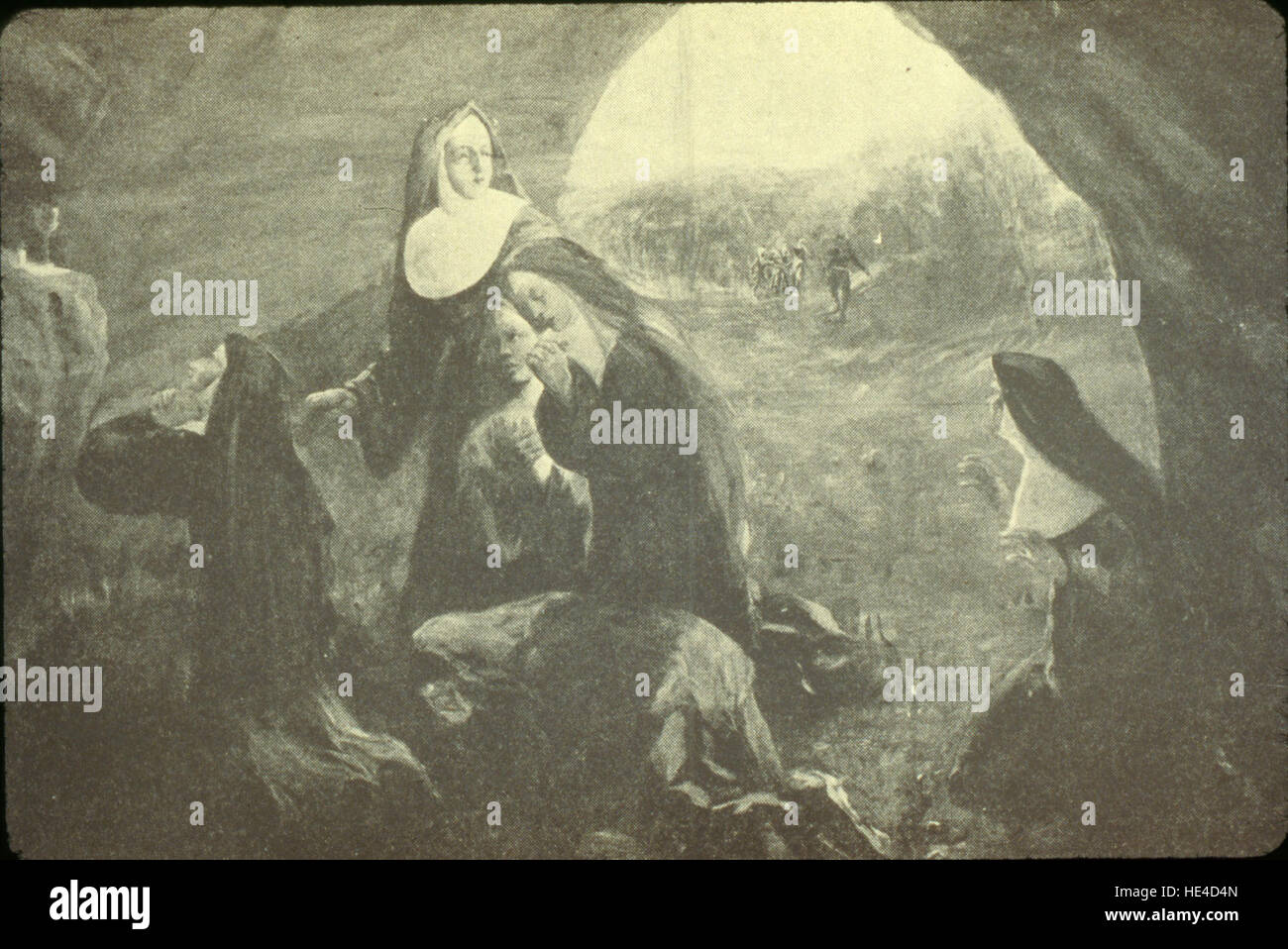 Höhle-Szene, Frühgeschichte der Sisters of St. Joseph in Frankreich Stockfoto