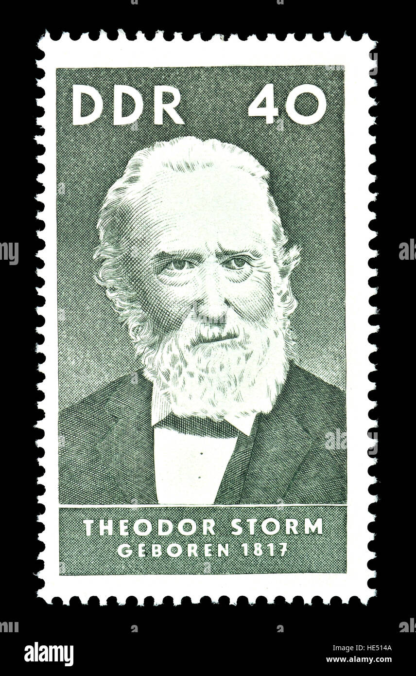 DDR-Briefmarke (1967): Theodor Storm (Hans Theodor Woldsen Storm: 1817 – 1888) deutscher Schriftsteller. Deutschen literarischen Realismus des 19. Jahrhunderts. Stockfoto