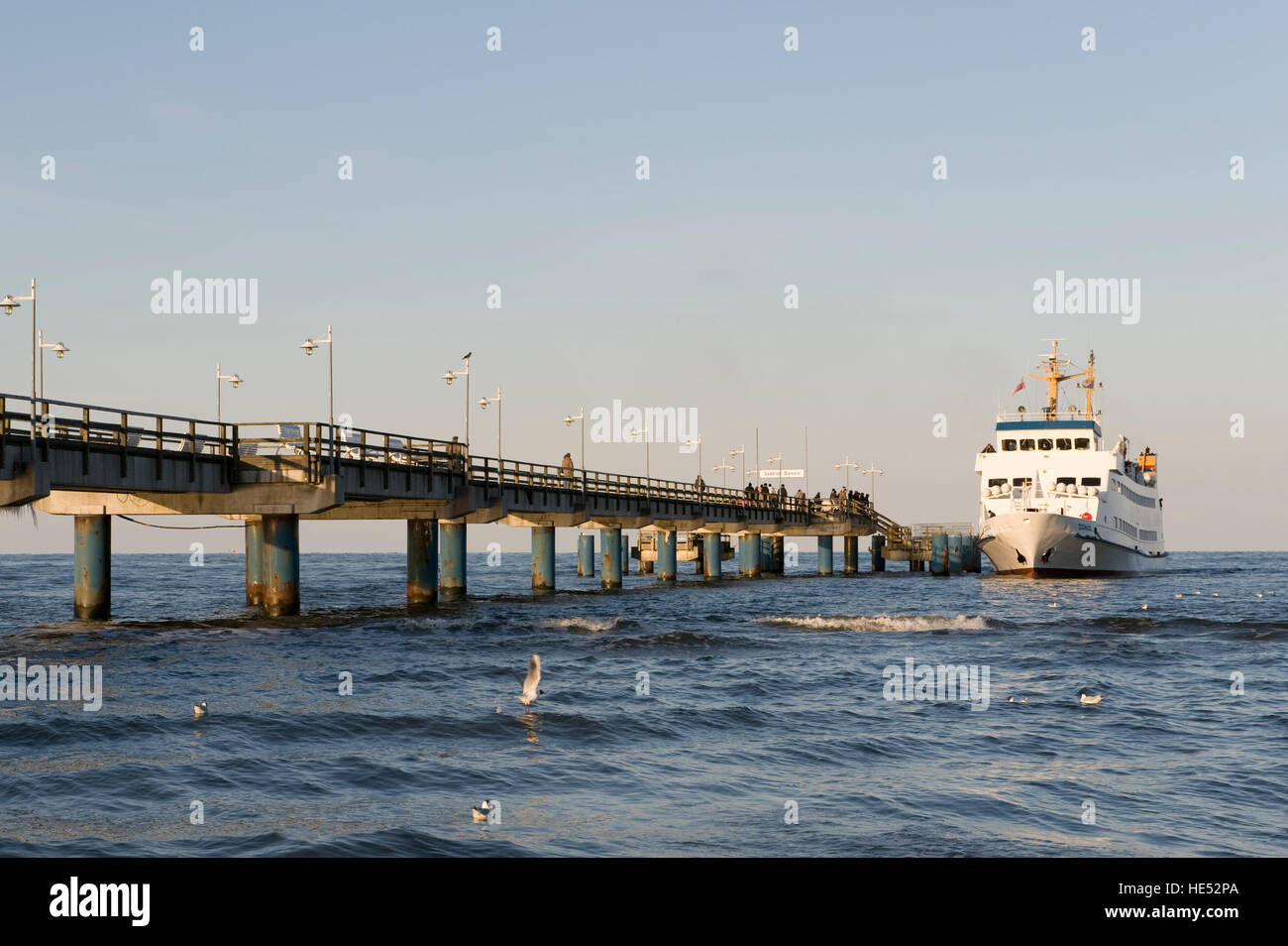 Pier, Adler Dania Passagierschiff, Seebad Bansin, Seebad Bansin, Insel Usedom, Mecklenburg-Vorpommern Stockfoto