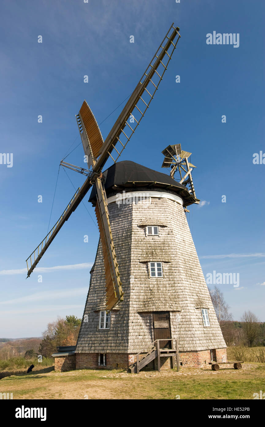 Holländische Windmühle, Benz, Insel Usedom, Mecklenburg-Vorpommern Stockfoto