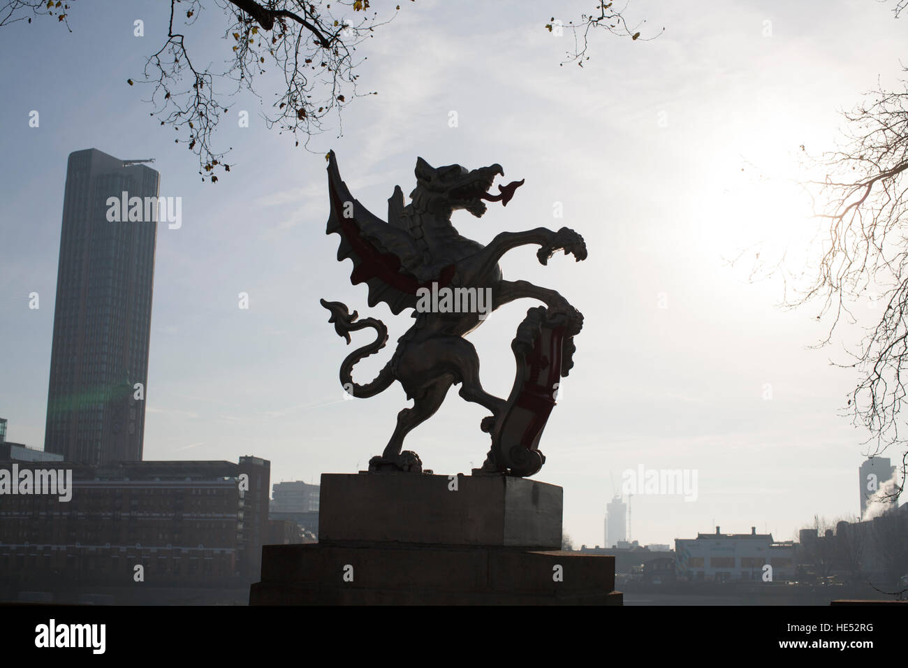 City of London Drache von Wappen, London, UK Stockfoto