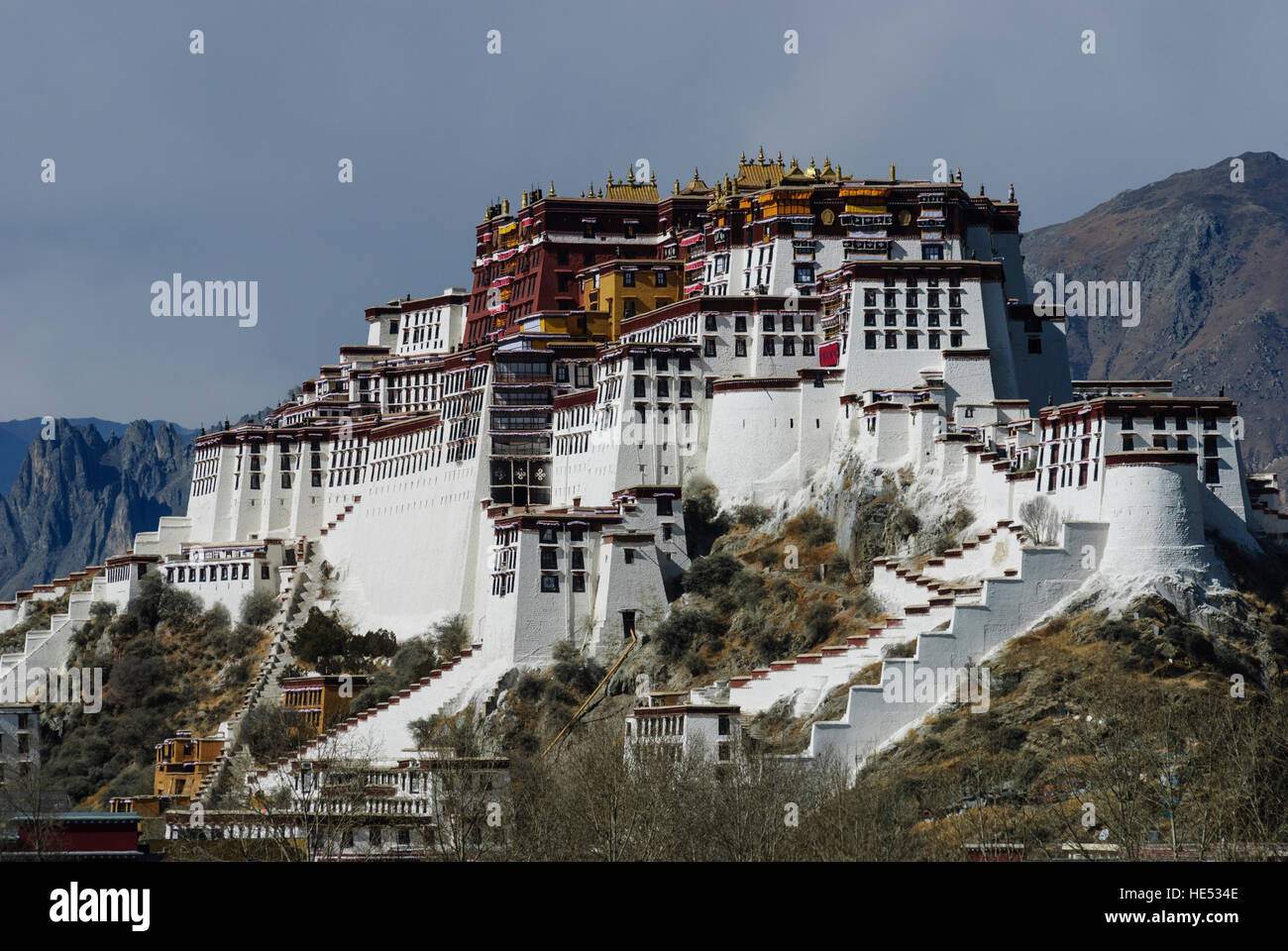 Lhasa: Potala: ehemalige Palast des Dalai Lamas, Tibet, China Stockfoto