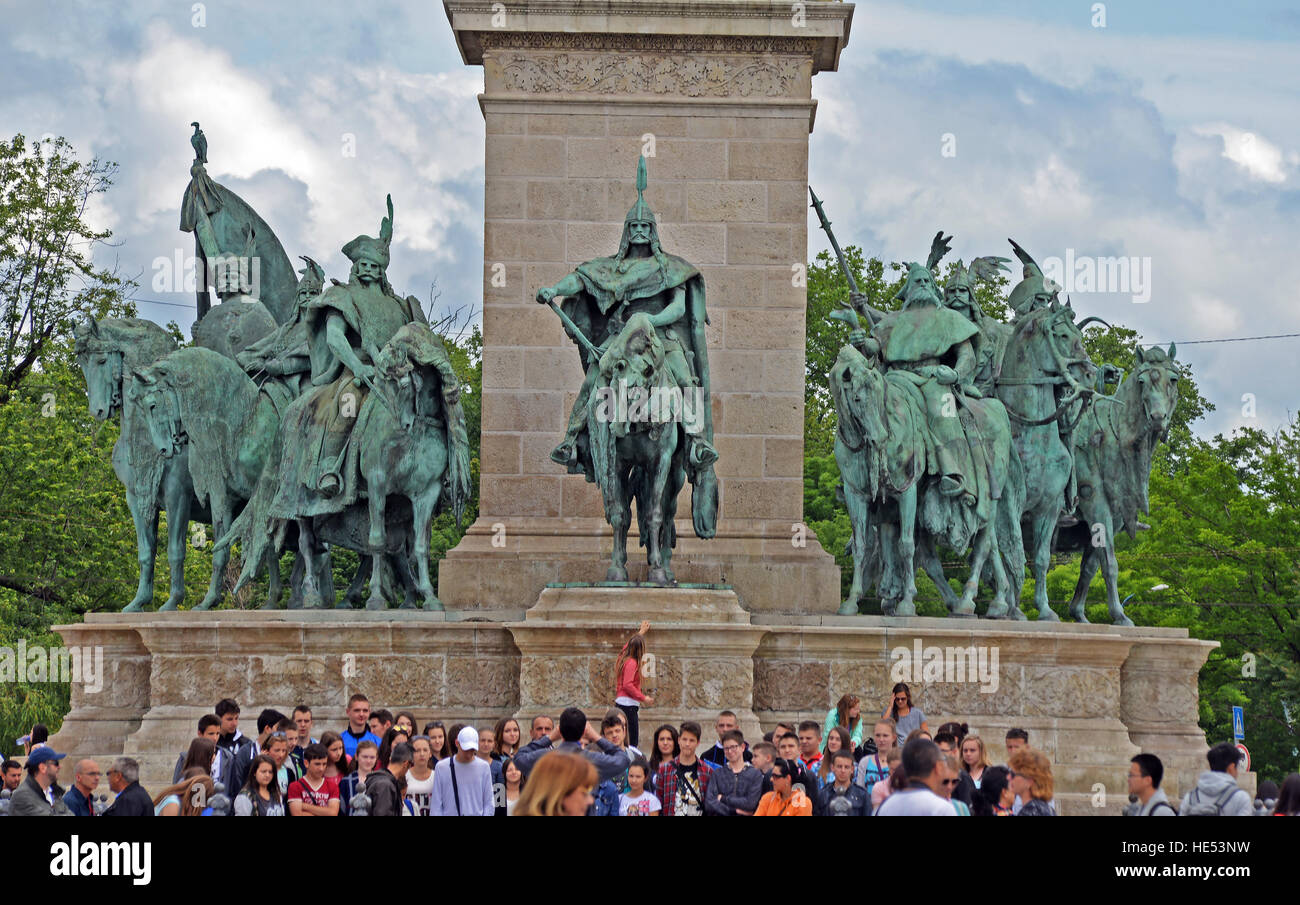 Heroes square Budapest Ungarn Stockfoto