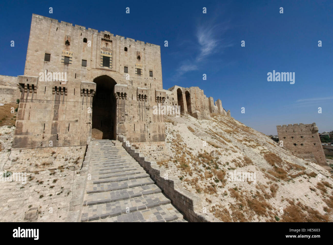 Aleppo Zitadelle Eingang Stockfoto