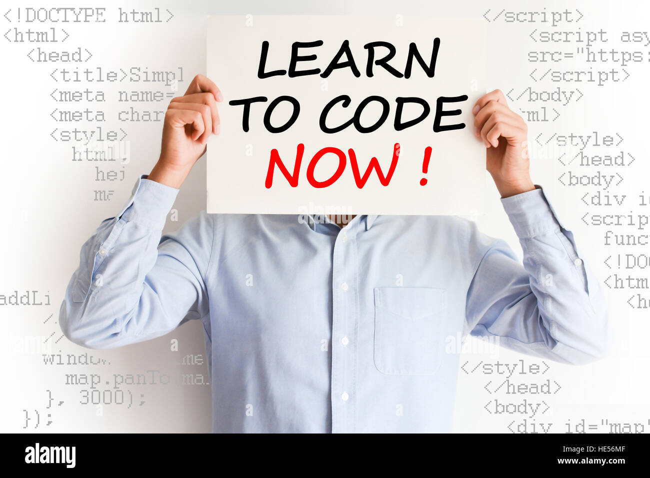 Lernen Sie, Code oder zum Webentwickler Stockfoto