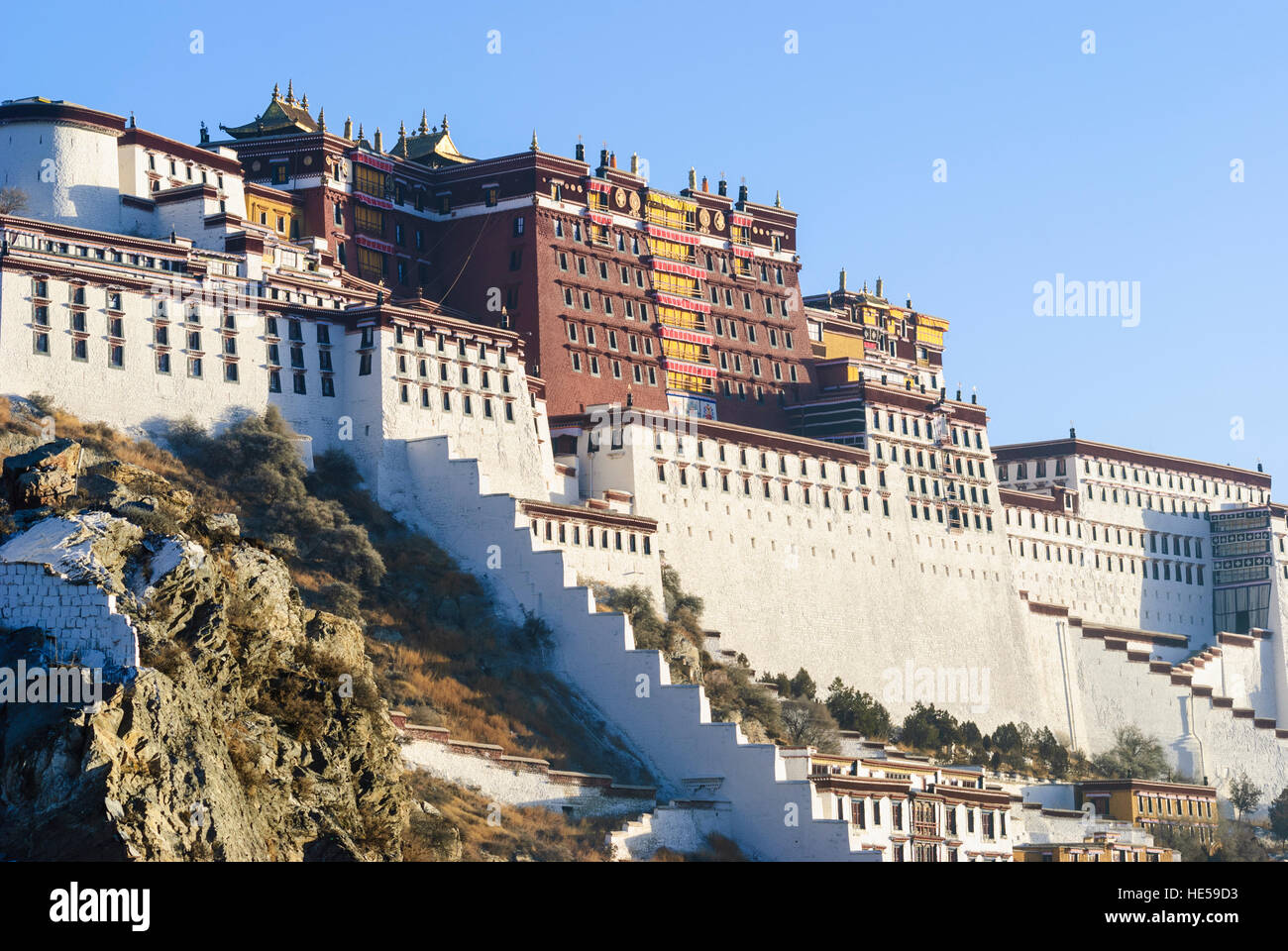 Lhasa: Potala: ehemalige Palast des Dalai Lamas, Tibet, China Stockfoto