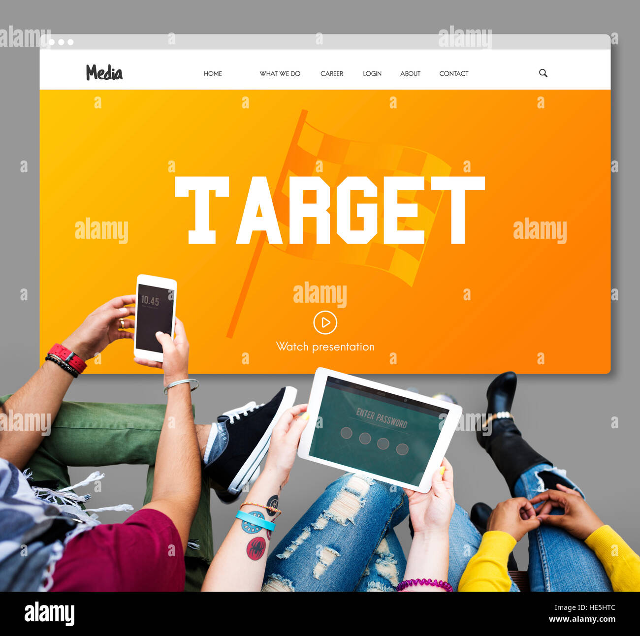 Leistung Wettbewerb Mission Strategiekonzept Stockfoto