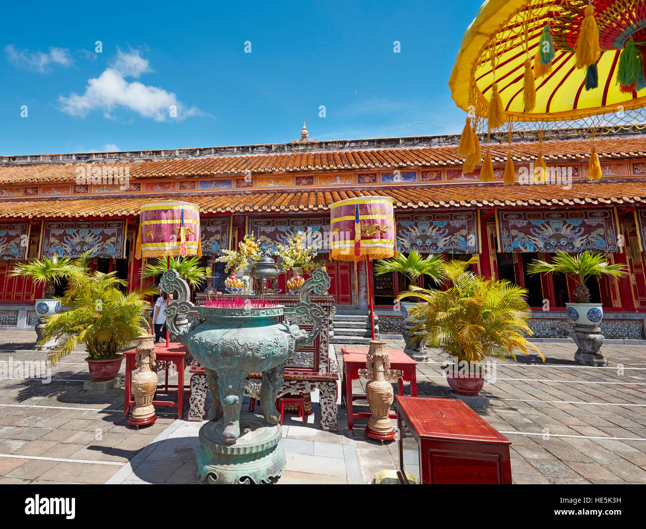 Die Mieu Tempel. Kaiserstadt (Zitadelle), Hue, Vietnam. Stockfoto