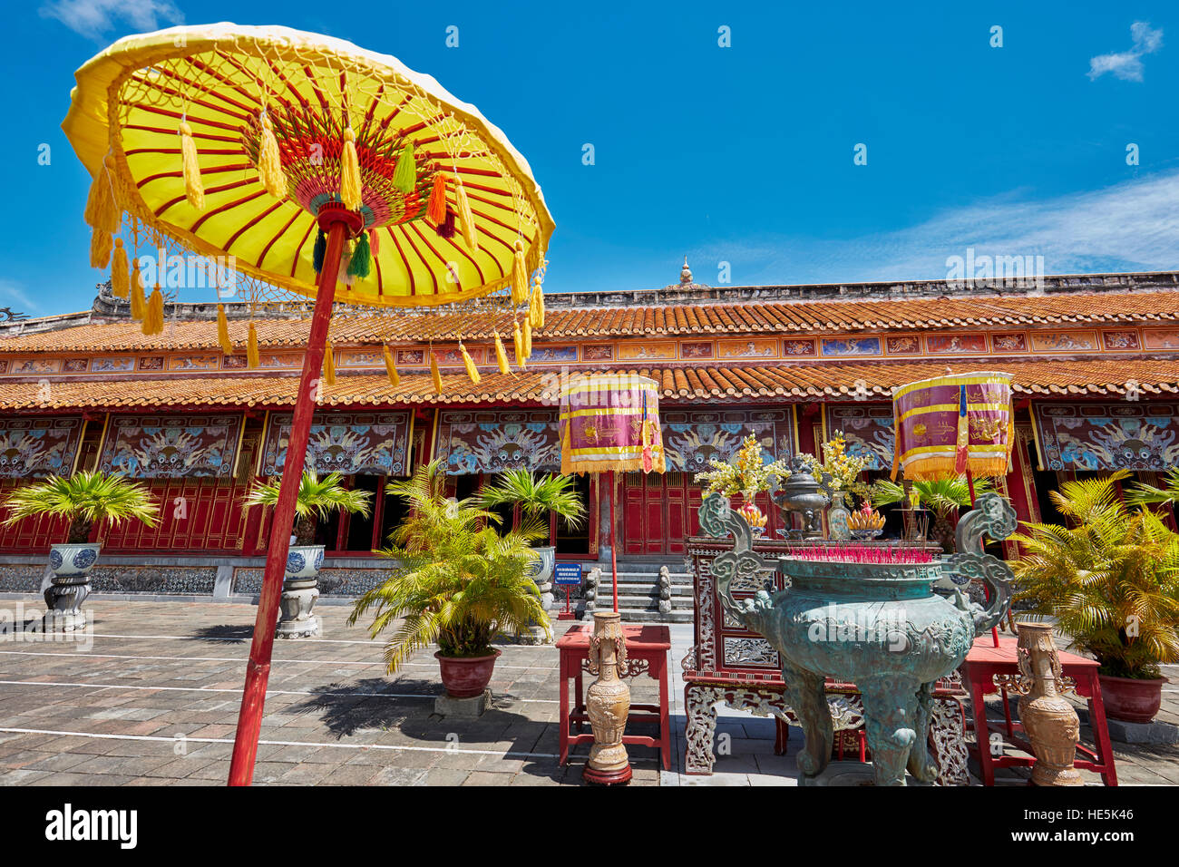 Die Mieu Tempel. Kaiserstadt (Zitadelle), Hue, Vietnam. Stockfoto