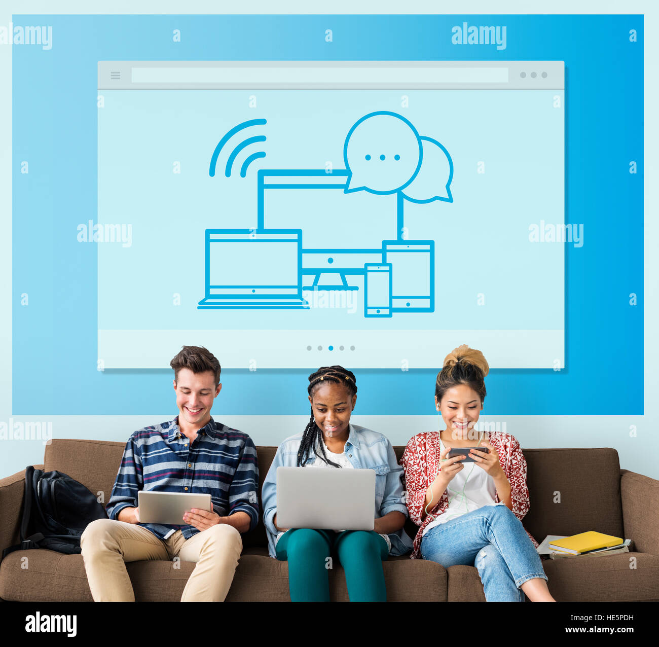 Digitale elektronische Geräte-Technologie-Konzept Stockfoto