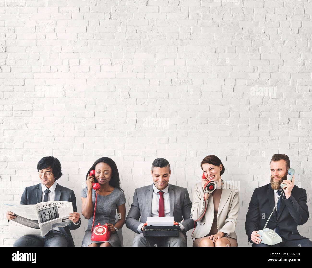 Business Team arbeiten mit Vintage-Objekte-Konzept Stockfoto