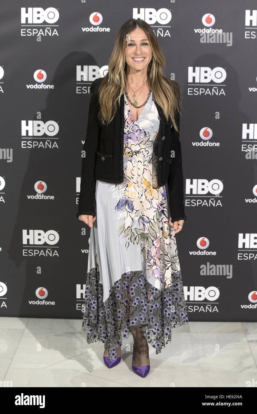 Madrid, Spanien. 15. Dezember 2016. Photocall mit Sarah Jessica Parker bei HBO Espana Präsentation im Urso Hotel in Madrid. 15.12.2016 | Nutzung weltweit © Dpa/Alamy Live-Nachrichten Stockfoto