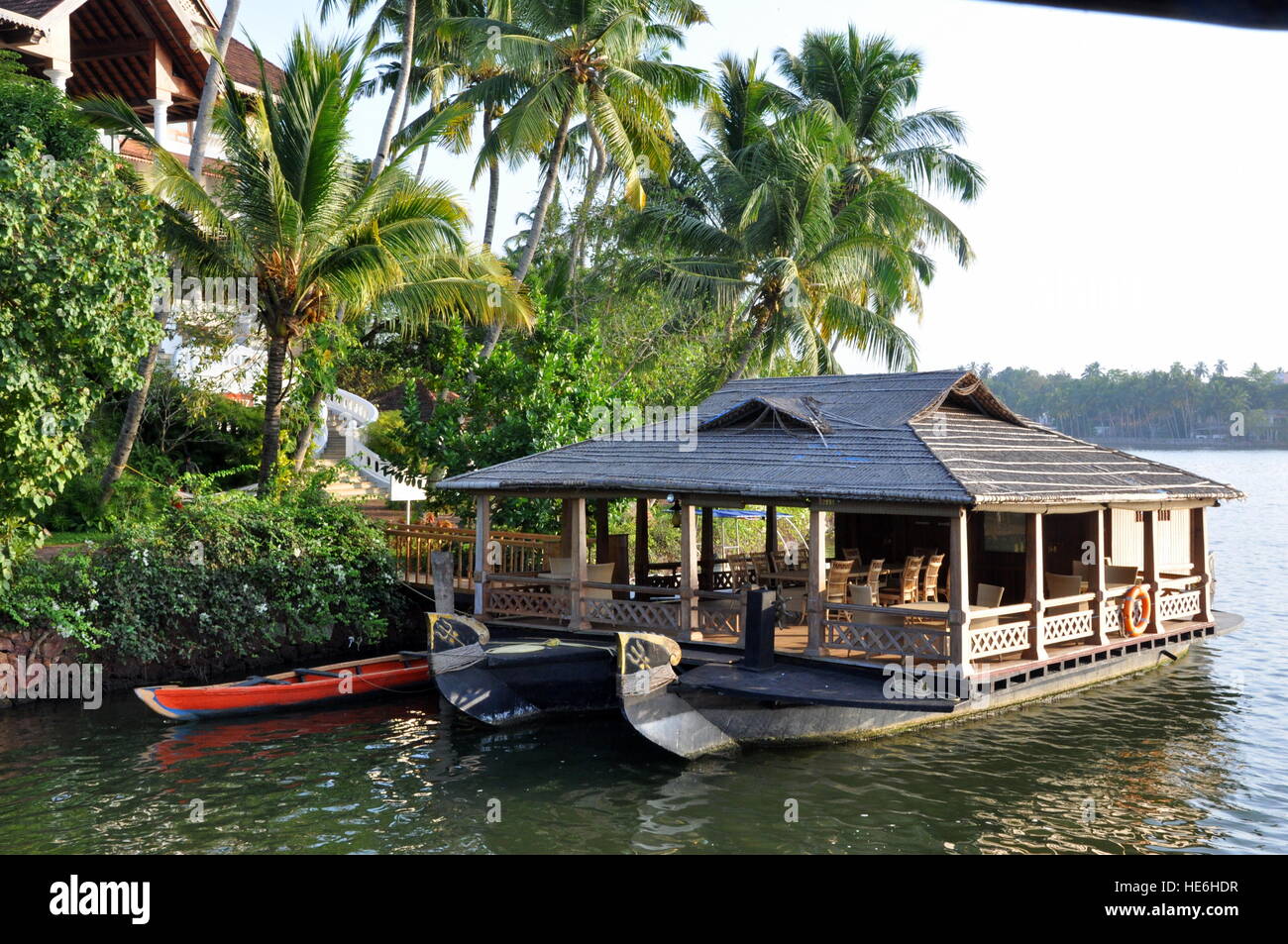 schwimmenden Hausboot in Kerala, Indien Stockfoto