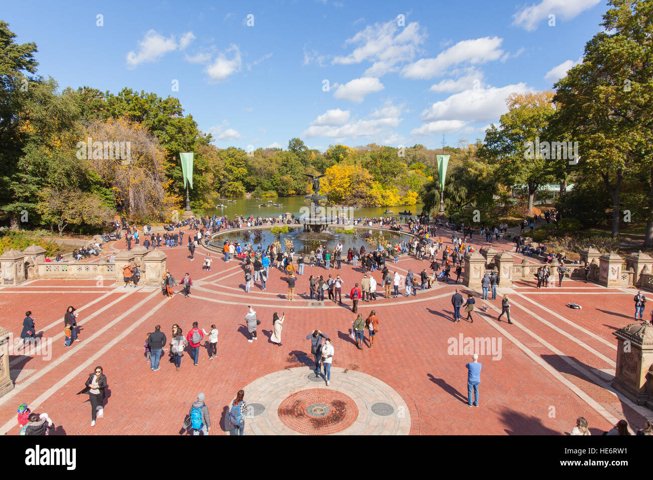 Bethesda-Brunnen, Bethesda Terrasse, Central Park, New York City, Vereinigte Staaten von Amerika. Stockfoto