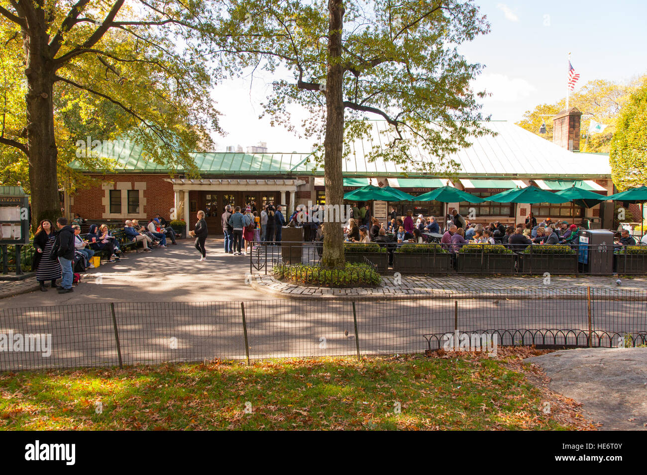 Bootshaus Restaurant, Central Park, New York City, Vereinigte Staaten von Amerika. Stockfoto