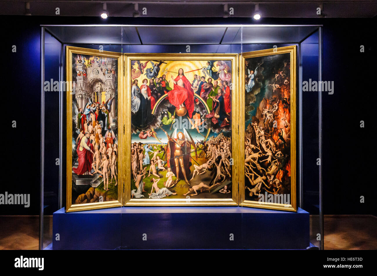 Das letzte Urteil des deutschen Malers Hans Memling im Nationalmuseum in Danzig in Polen Stockfoto