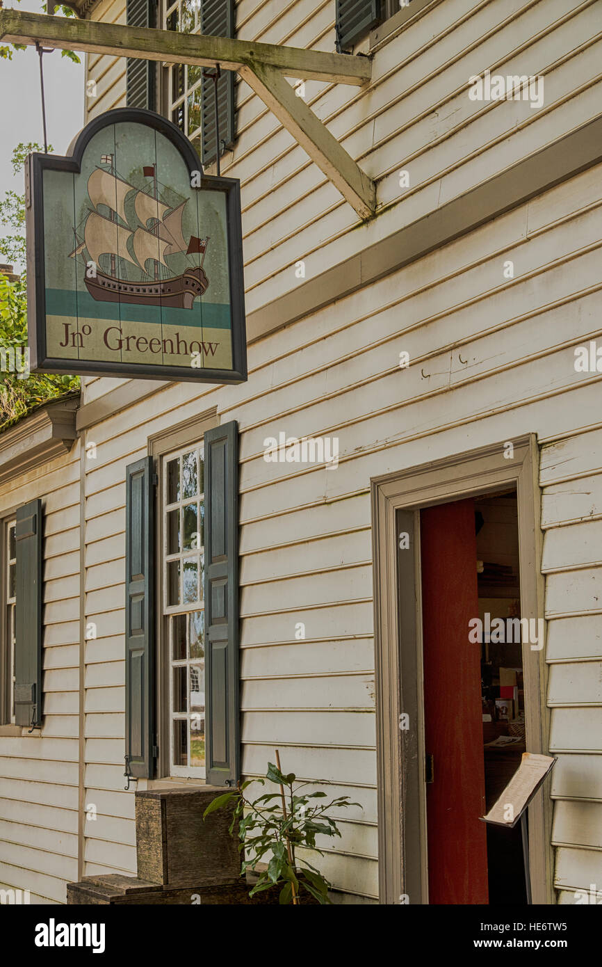 Colonial Williamsburg John Greenhow Store. Stockfoto