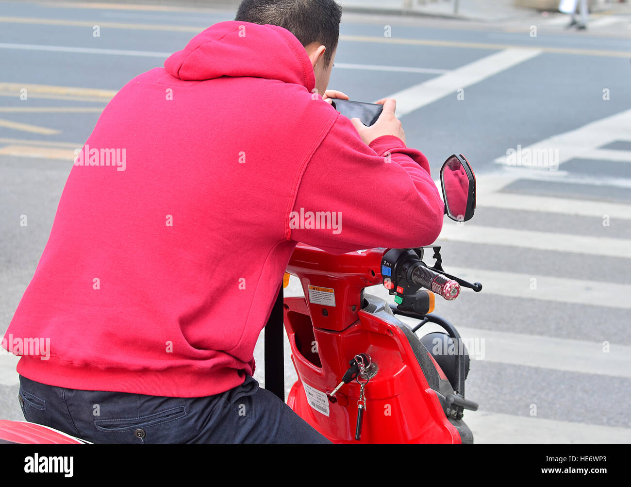 Warten, bis er an der Reihe! Stockfoto