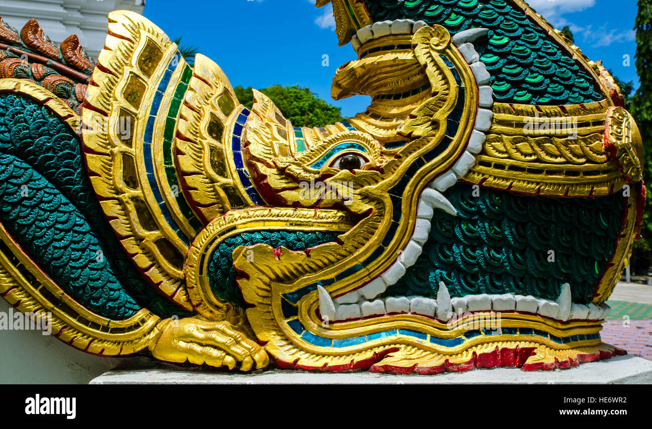 König der Naga-Statue, Schlange Kopf statue Stockfoto