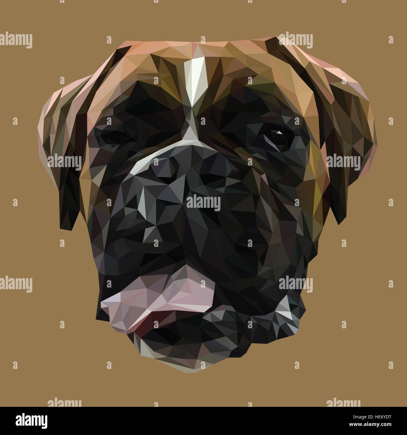 Boxer Hund Tier low-Poly-Design. Dreieck-Vektor-Illustration. Stock Vektor