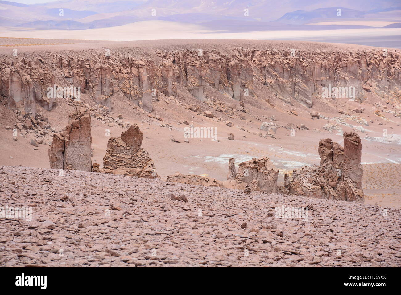 Landschaft der Rocky Mountains und Tal in Atacama Wüste Chile Stockfoto