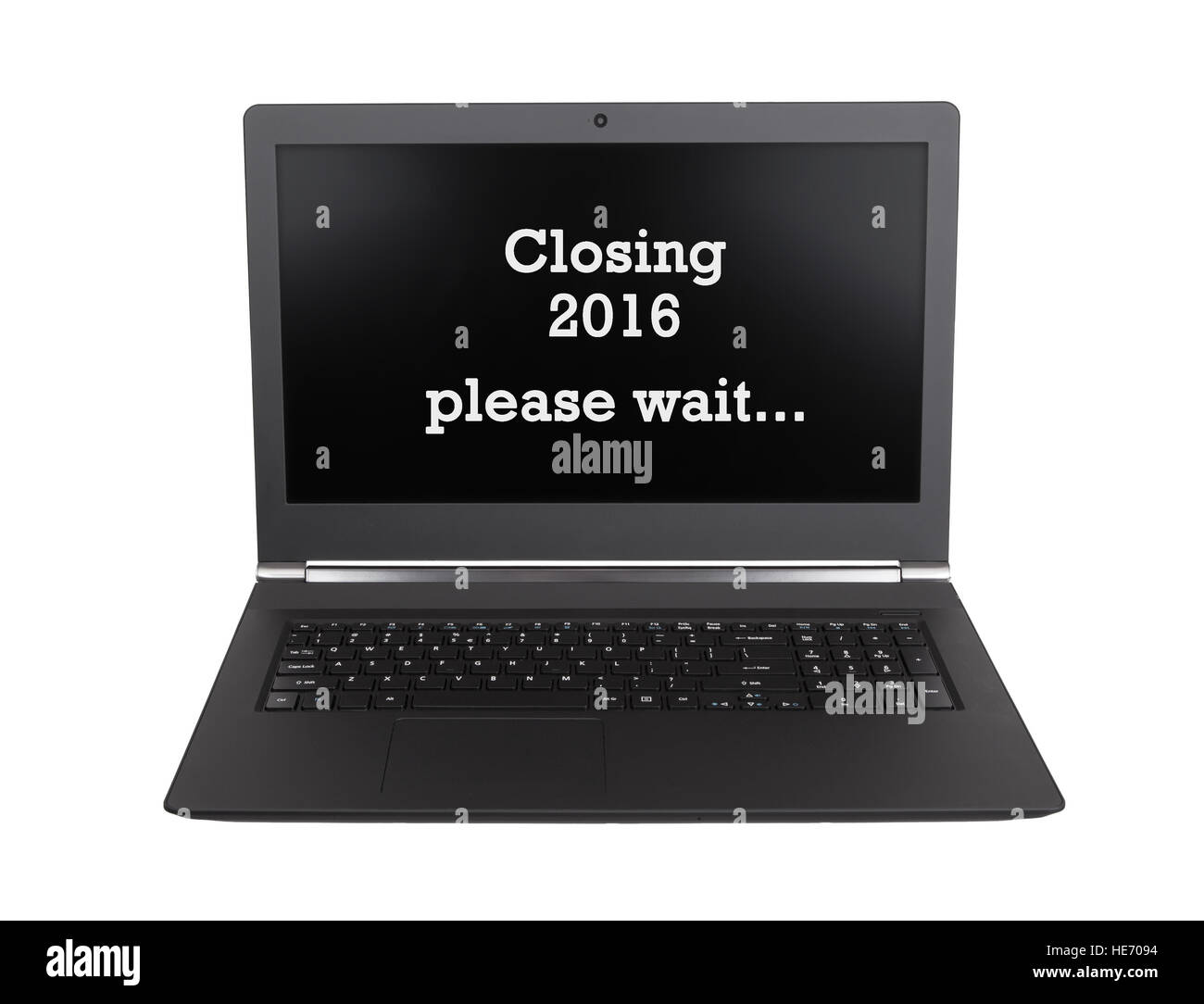 Moderne Laptop isoliert auf einem weißen Hintergrund - Neujahr - 2016-2017 Stockfoto