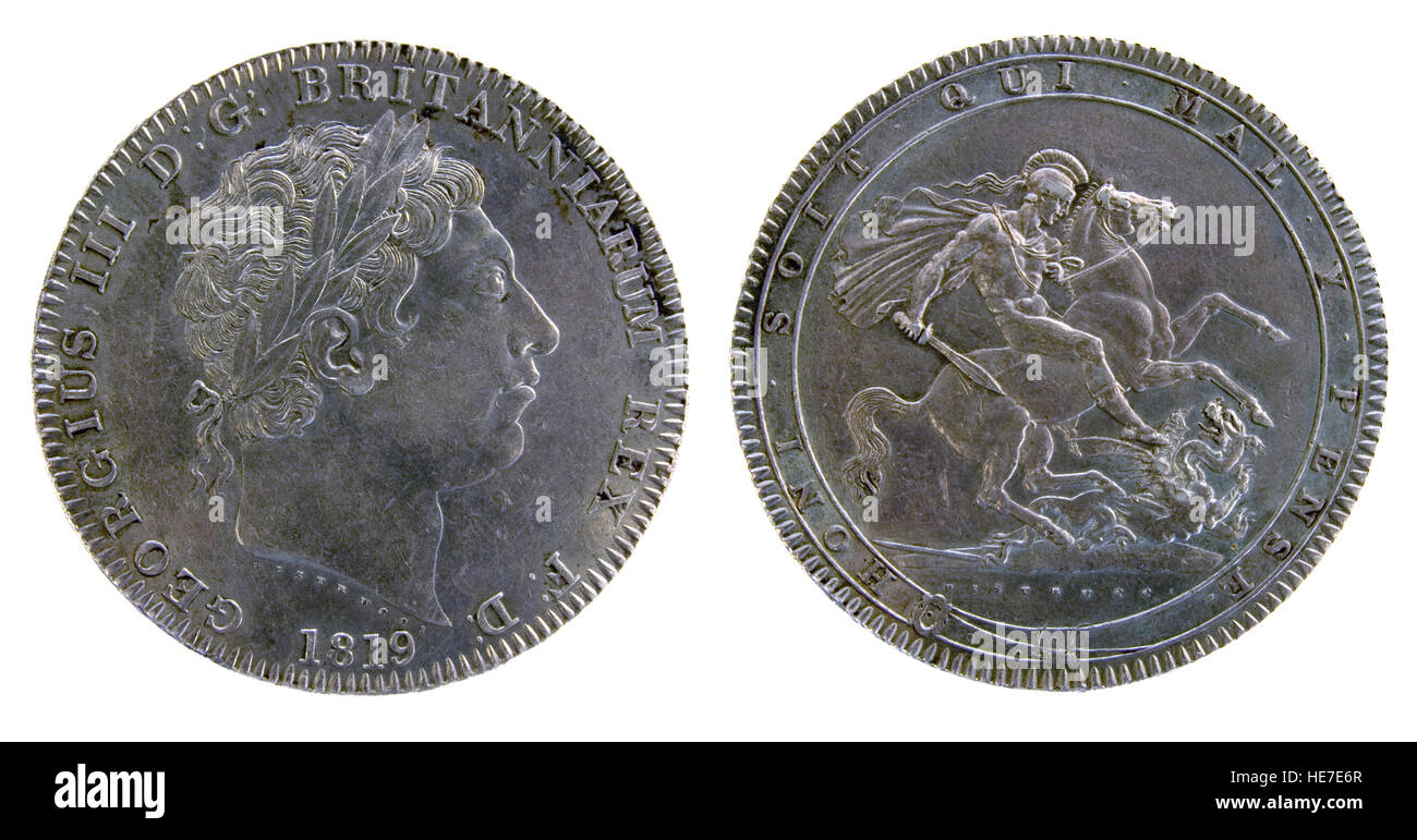 George III 1819 Krone Stockfoto