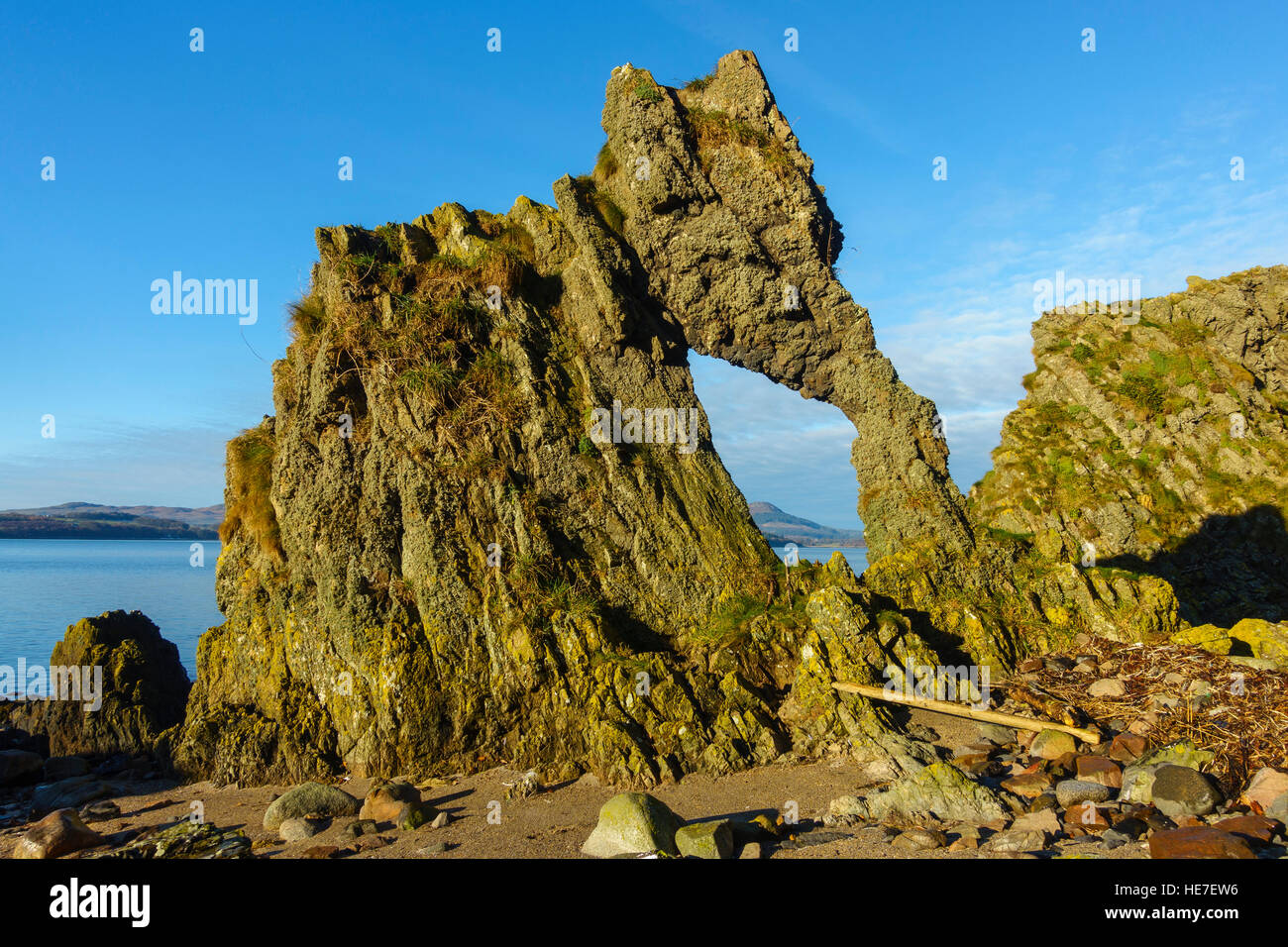 Elephant Rock, Hestan Island, Auchencairn Bay, Solway Firth, Dumfries & Galloway, Schottland Stockfoto