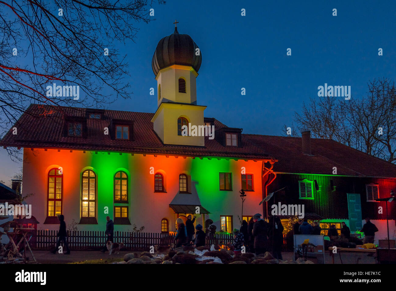 Weihnachtsmarkt auf Gut Dietlhofen, Peter Maffay Stiftung, Bayern, Deutschland Stockfoto