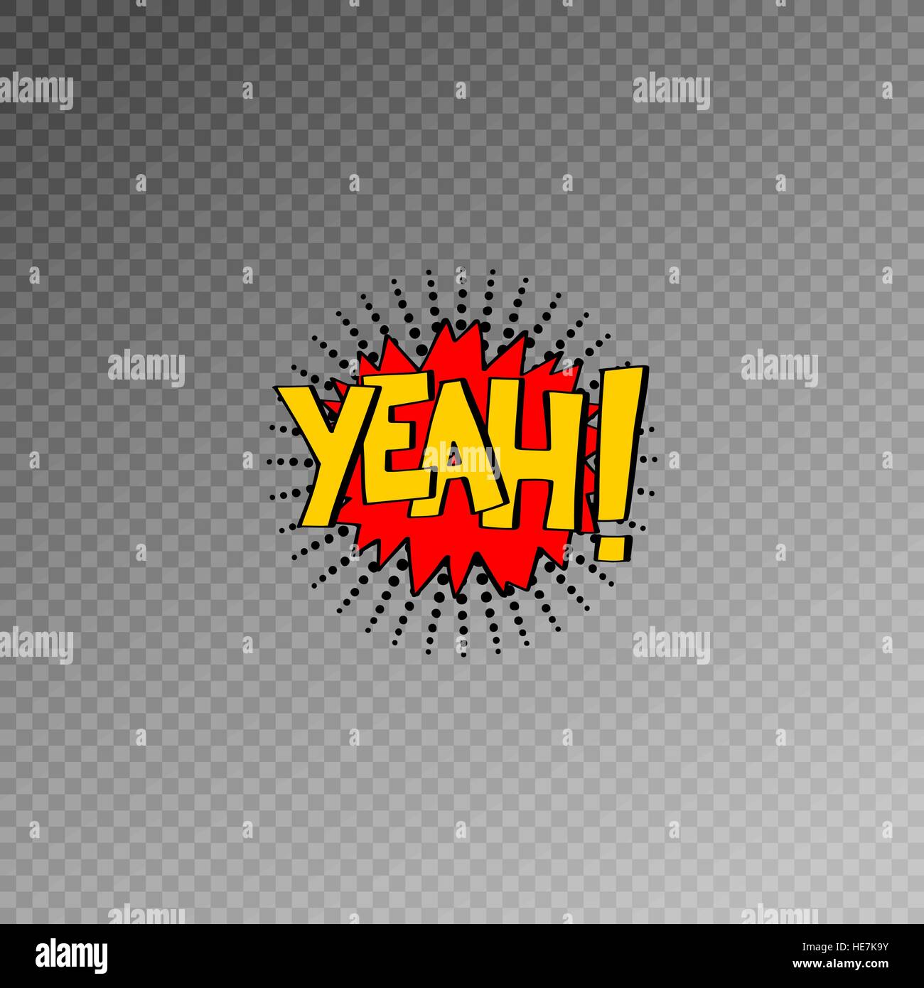 bunte Comic-Sound-Effekte im Pop-Art-Stil, Blase Rede Stock Vektor