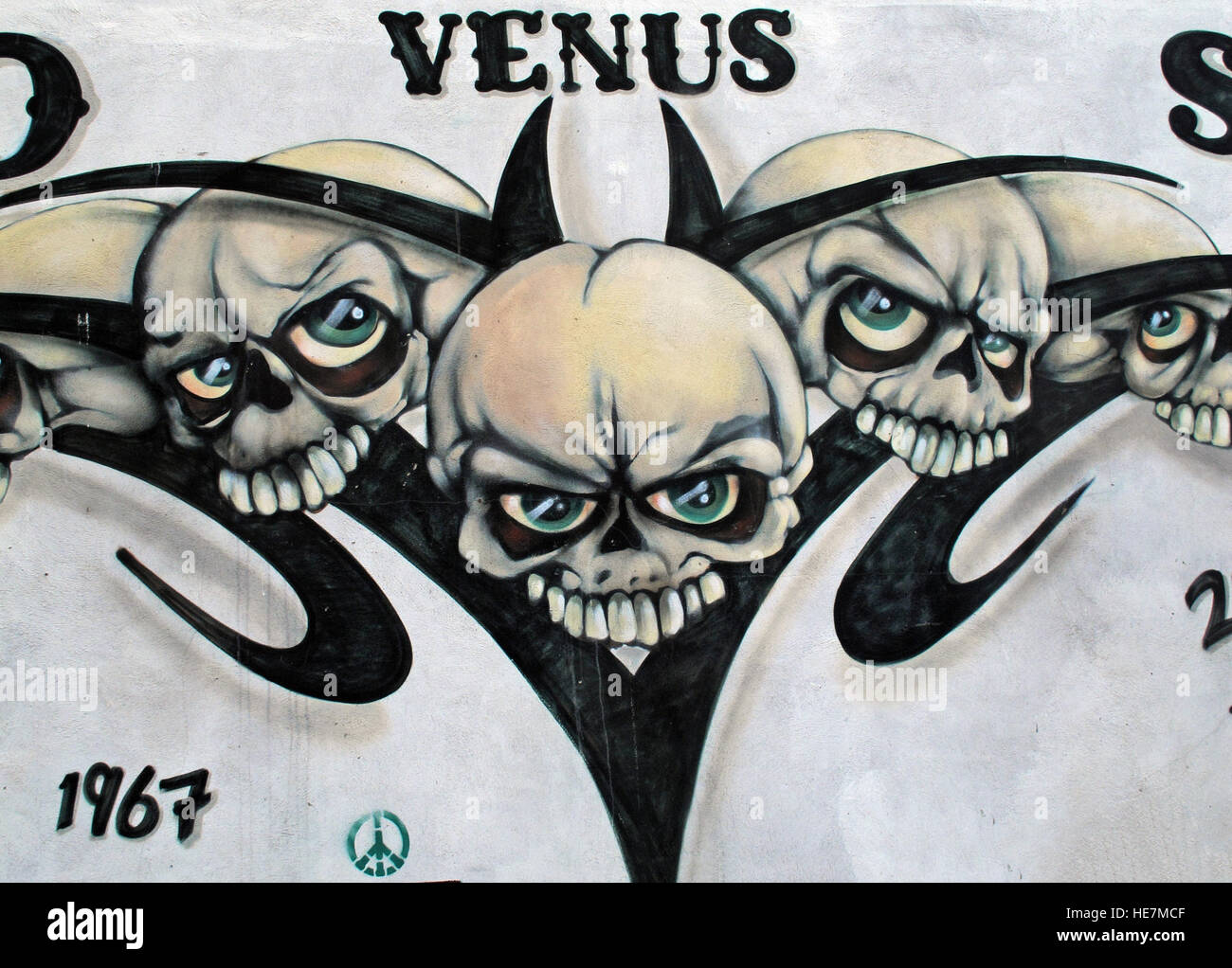 Venus tattoo Studio Schädel, Belfast 2 b Gresham St, Stadtzentrum, Nordirland, Vereinigtes Königreich Stockfoto