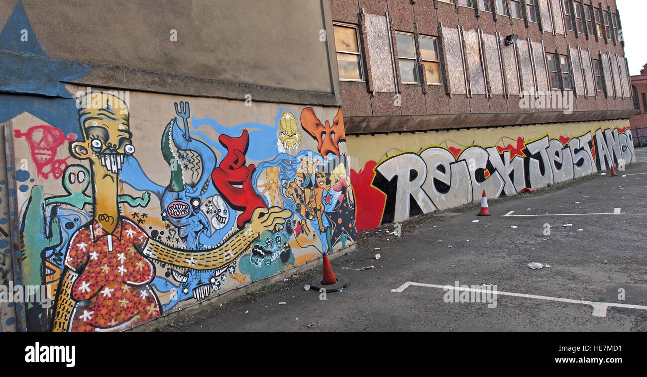 Belfast-Graffiti in der Nähe von Garfield St Stadtzentrum, Nordirland, Vereinigtes Königreich Stockfoto
