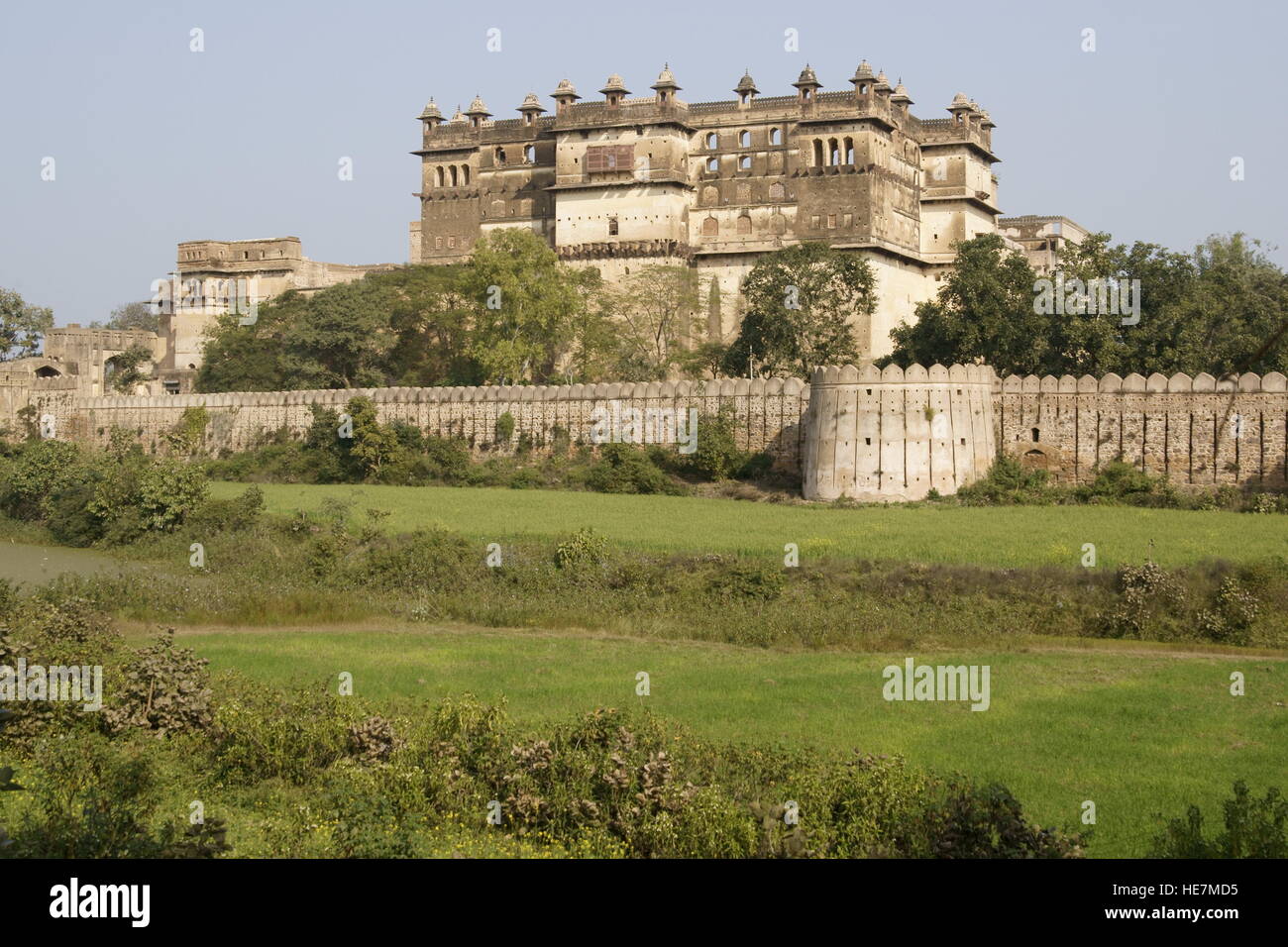 Raj Mahal. Historischen Rajput Stil Palast, Orchha, Madhya Pradesh, Indien Stockfoto