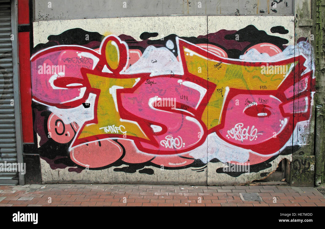 Belfast Straßenkunst, Garfield St Stadtzentrum, Nordirland, Vereinigtes Königreich Stockfoto