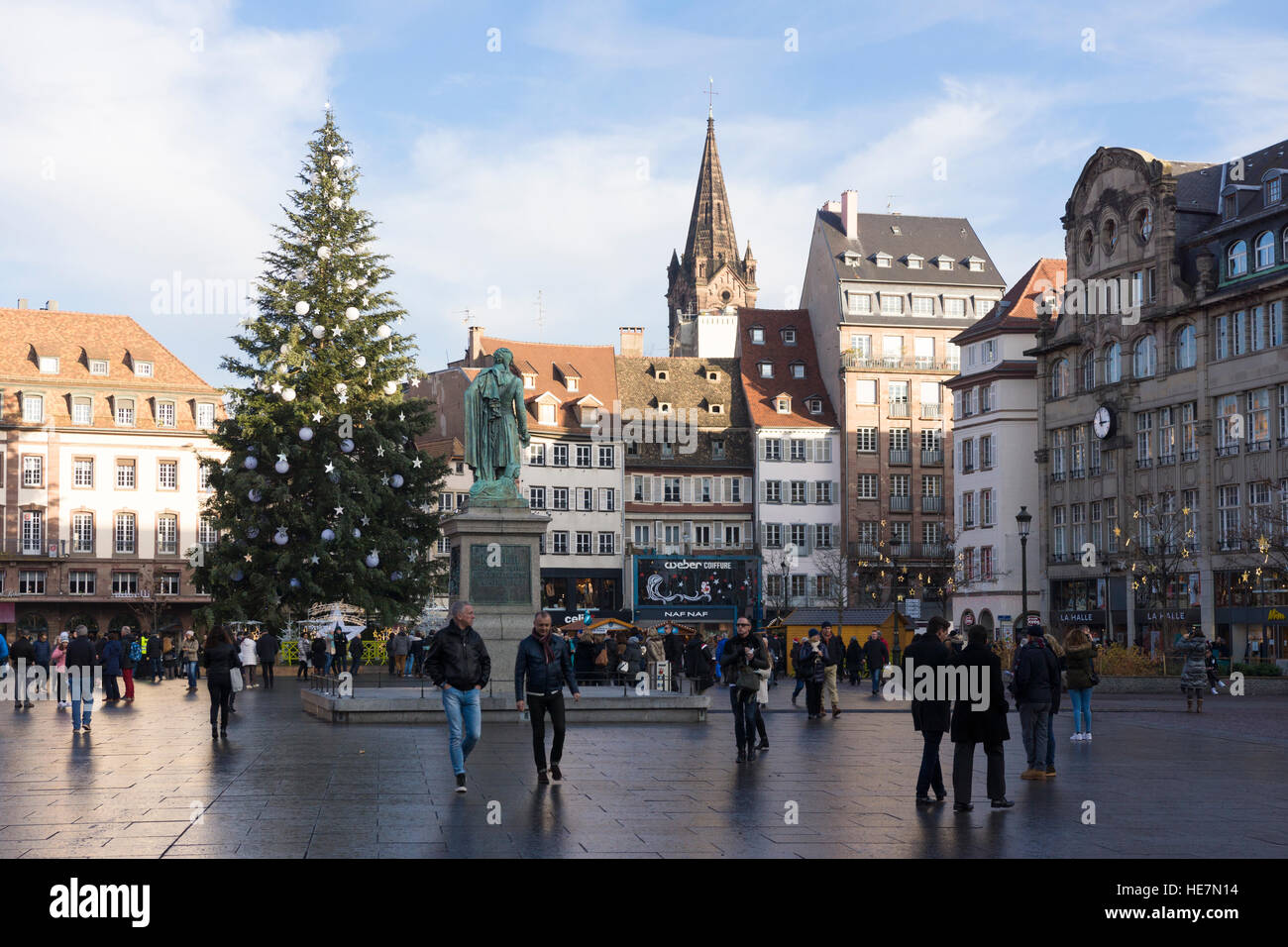 Place Kléber zu Weihnachten, Straßburg Stockfoto