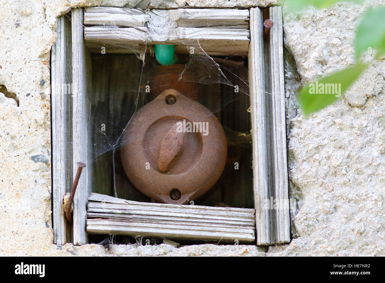 Alten und gebrauchten rotierende Schalter Stockfoto