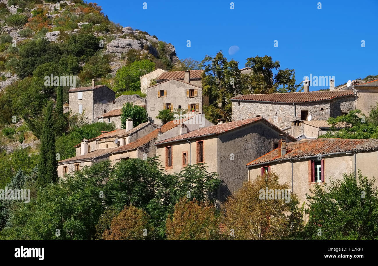 Navacelles Im Süden Frankreichs - Dorf Navacelles, Herault Südfrankreich Stockfoto