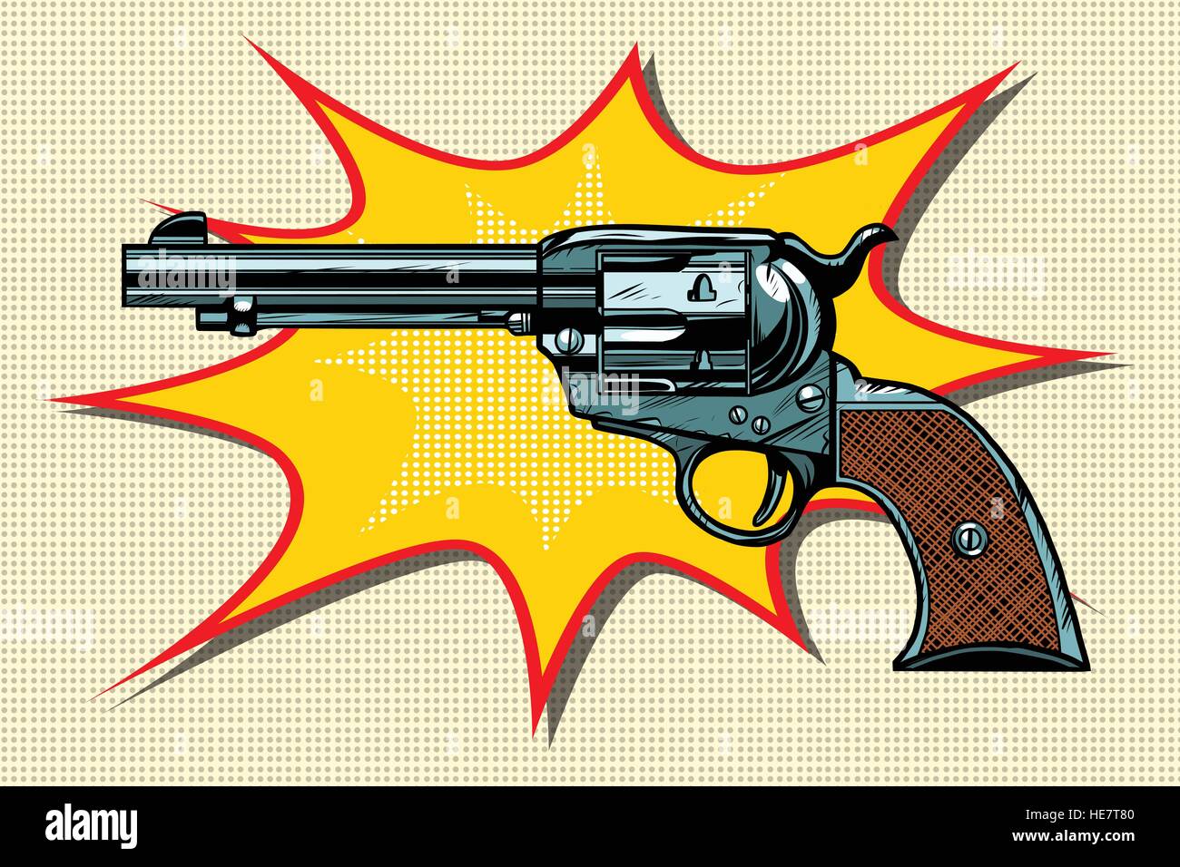 Pop Art Retro-revolver Stock Vektor