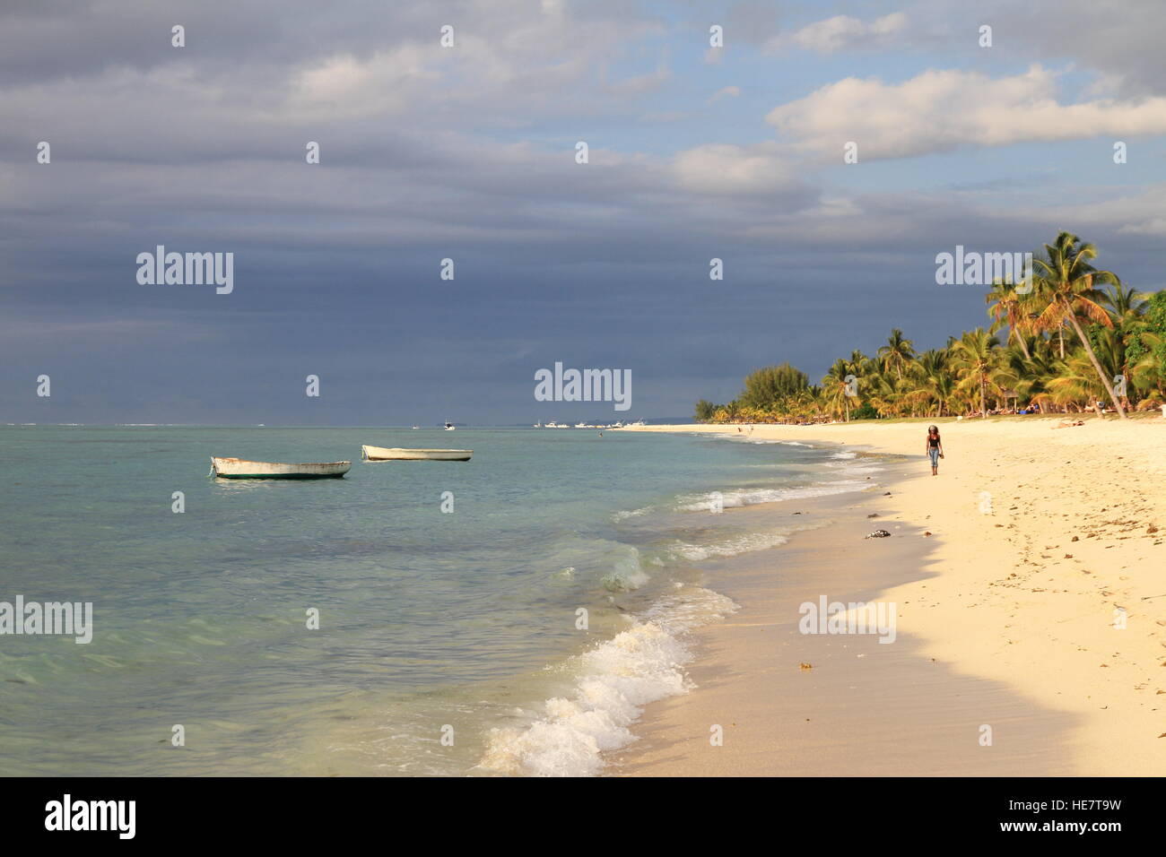 Sturm am Strand - Mauritius Stockfoto